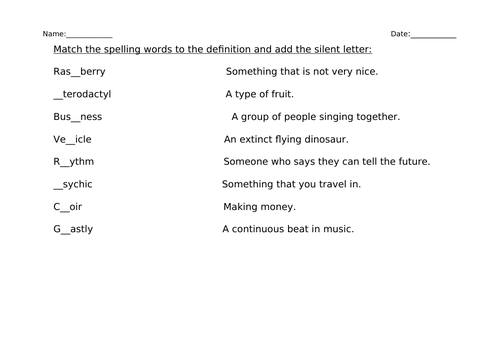 silent letters h p i spelling powerpoint and worksheet teaching resources