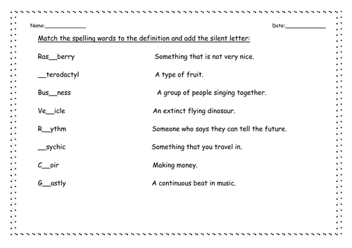 silent letters h p i spelling powerpoint and worksheet teaching resources