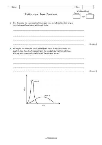 KS4 GCSE Physics AQA P10 Forces in Action - All 30 WS and 18 MS Only ...