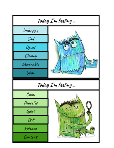 Colour Monster Feelings Cards | Teaching Resources