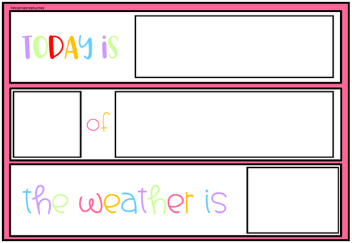 Daily Calendar And Weather Chart Teaching Resources