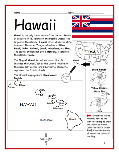 hawaii introductory geography worksheet teaching resources