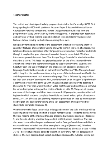 cambridge-igcse-first-language-english-paper-2-descriptive-and