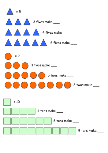 Counting in multiples of 2, 5 and 10 Worksheet | Teaching Resources