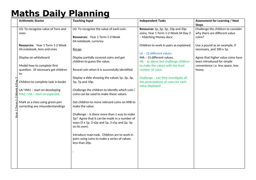 Year 1 Term 1-2 Week 04 Day 3 making money up to the value of 20p