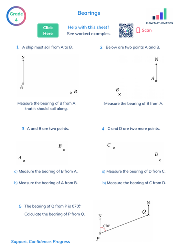 Bearings worksheet | Teaching Resources