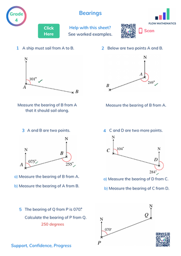 Bearings Worksheet Maths 4 Everyone