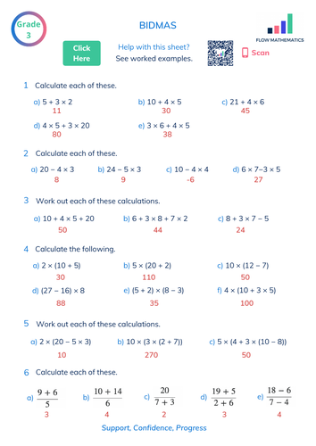 year 6 bidmas problem solving