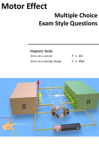 Motor Effect multiple choice & solutions A-level Physics