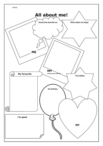 All about me new class transition activity | Teaching Resources