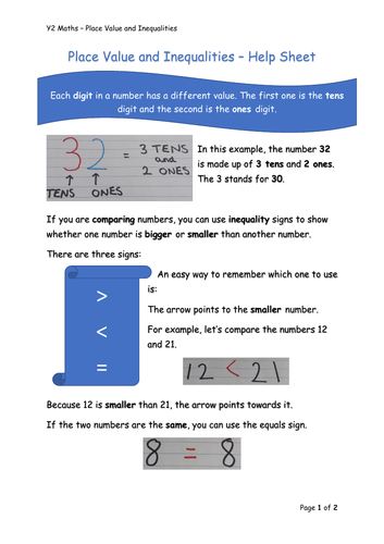 Y2 Maths - Place Value & Inequalities