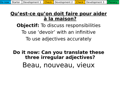 Qu´est-ce qu´on doit faire pour aider à la maison? Dynamo 2 Mod 4.3