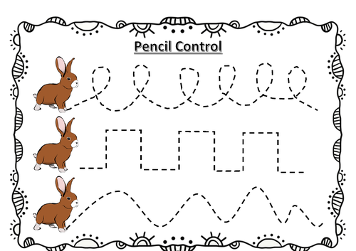 pencil control worksheets x6 teaching resources