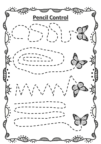 pencil control worksheets x6 teaching resources