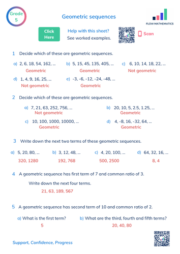 Geometric sequences | Teaching Resources