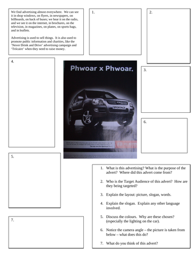 CCEA GCSE KS3 Media Texts Adverts | Teaching Resources