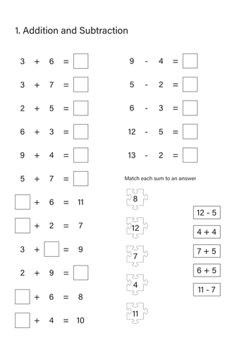 addition and subtraction worksheets education com