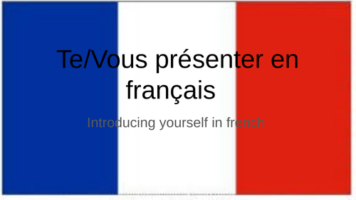 Introducing yourself in French Teaching Resources