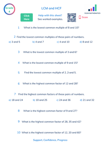 hcf and lcm teaching resources