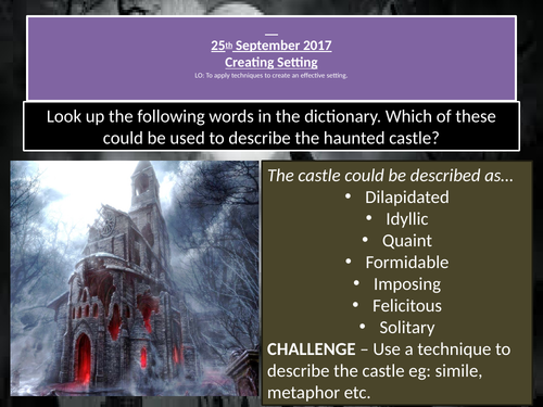 Writing a Gothic setting | Teaching Resources