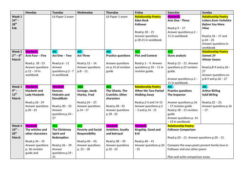 Timetable for independent use of CGP guides | Teaching Resources