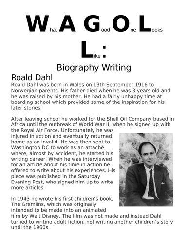 biography examples ks2 wagoll