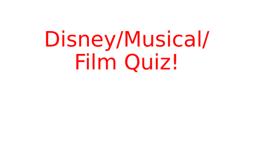 Disney and Musical Quiz | Teaching Resources