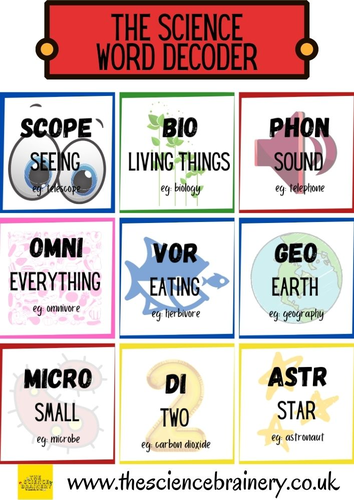 Science root words, printable and online games | Teaching Resources