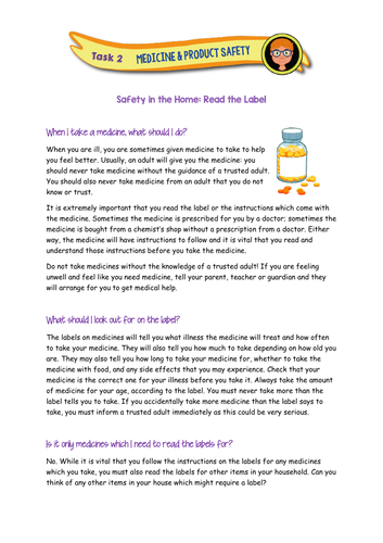 Household Dangers and Medicine Safety | Teaching Resources