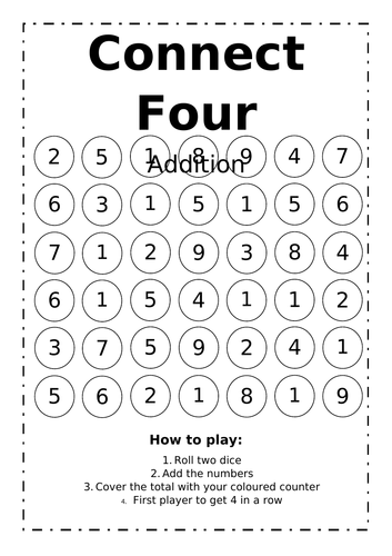 connect-four-addition-teaching-resources