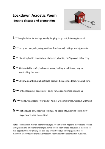 Lockdown Acrostic Poem Teaching Resources