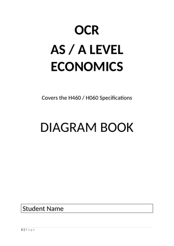 OCR A Level Economics Diagram Practice Booklet H460 / H060 ...