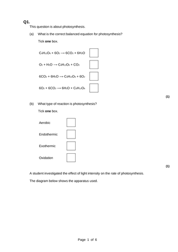 Factors that affect the rate of photosynthesis: Required Practical