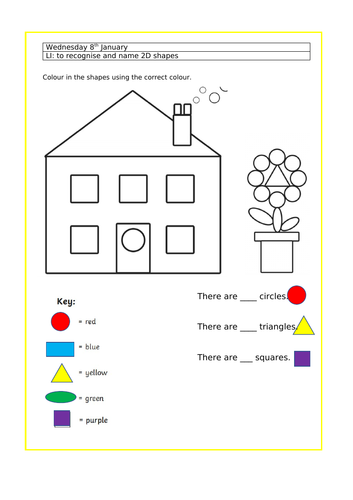 year 1 recognising 2d shapes teaching resources