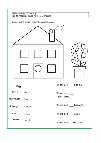 Year 1 Recognising 2D Shapes