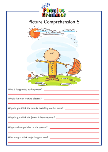 jolly phonics and grammar picture comprehension worksheets