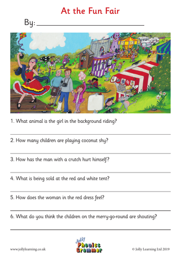 jolly phonics and grammar picture comprehension worksheets teaching