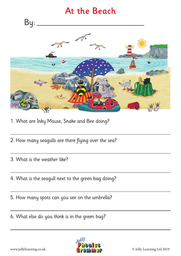 jolly phonics and grammar picture comprehension worksheets teaching