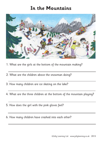 jolly phonics and grammar picture comprehension worksheets teaching