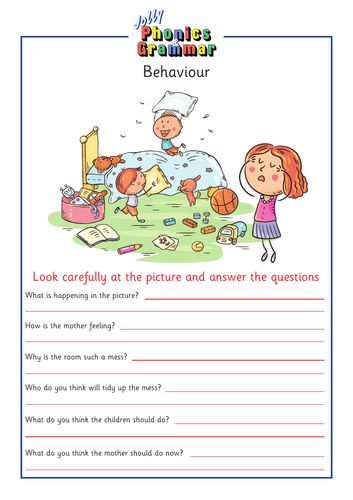 jolly phonics and grammar picture comprehension worksheets teaching resources