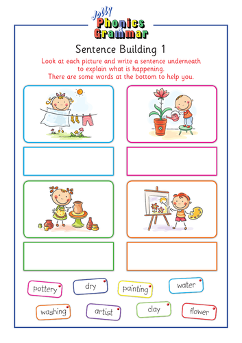 jolly phonics and grammar sentence building teaching resources