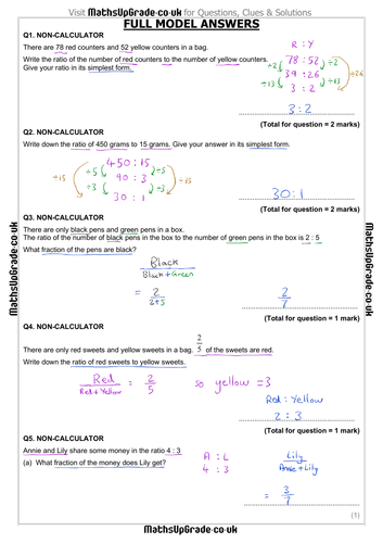 Ratio Gcse Maths Past Exam Questions Teaching Resources