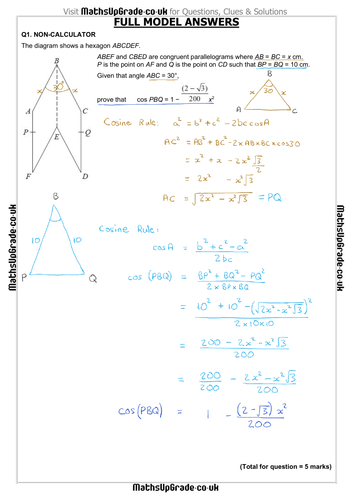 Sine Cosine Rules EdExcel 1MA1 Questions | Teaching Resources