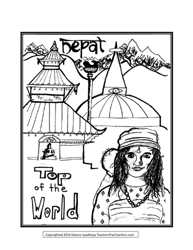 Detailed NEPAL Coloring Page *** INSTANT DOWNLOAD*** | Teaching Resources