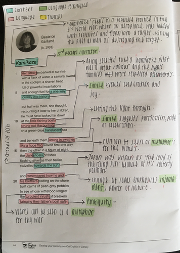 GCSE English Literature Power and Conflict poetry Grade 9 notes ...