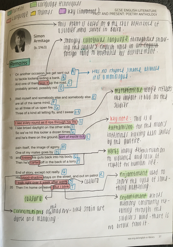 GCSE English Literature Power and Conflict poetry Grade 9 notes ...