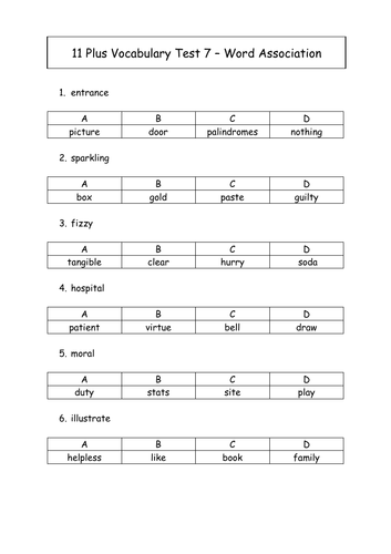 11 Plus Vocabulary Booster Tests | Teaching Resources