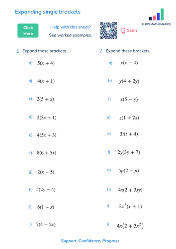 Expanding single brackets (Australian Curriculum) | Teaching Resources