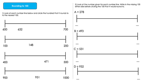 Year 4 Place Value - Rounding to 100