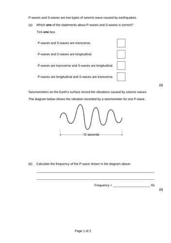 NEW AQA PHYSICS GCSE (TS) – WAVES - Lesson 6 – Seismic Waves | Teaching ...